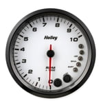 HOLLEY 3-3/8" ANALOG STYLE TACHOMETER 0-10K RPM WHITE FACE W/SHIFT LIGHT