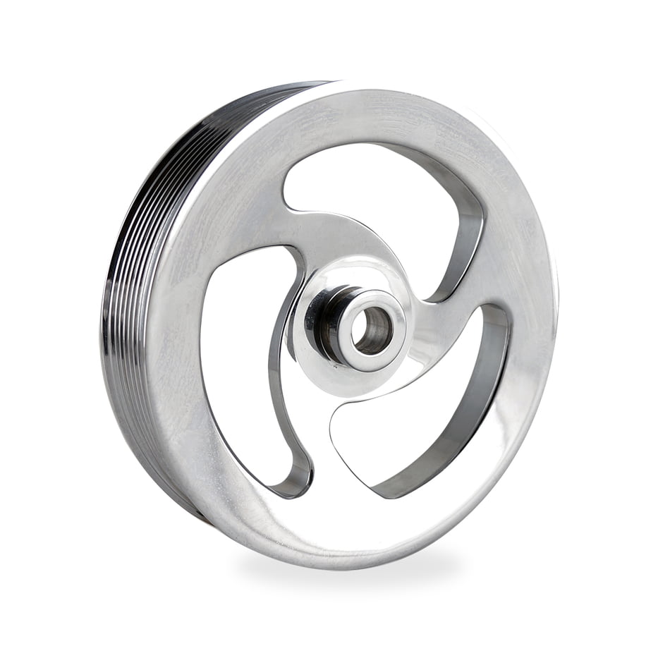 CBM MOTORSPORTS™ CHROME 8 RIB .660 SHAFT BILLET LS POWER STEERING