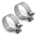 HOOKER STAINLESS STEEL SLIP FIT BAND CLAMPS 2.5"/3.0" PAIR