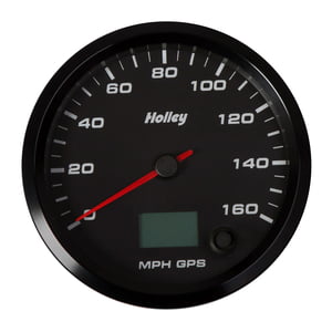 HOLLEY 3-3/8" ANALOG STYLE STANDALONE SPEEDOMETER 160 MPH BLACK FACE WITH GPS