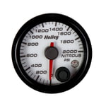 HOLLEY 2-1/16" ANALOG STYLE NITROUS PRESSURE GAUGE 0-2000 PSI WHITE FACE