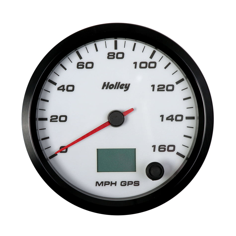 HOLLEY 33/8" ANALOG STYLE STANDALONE SPEEDOMETER 160 MPH WHITE FACE