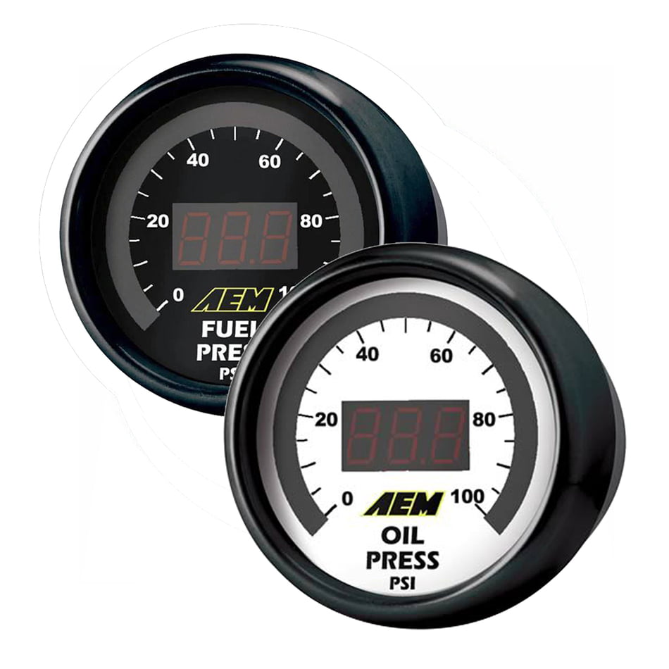 AEM CLASSIC DIGITAL FUEL/OIL PRESSURE GAUGE KIT