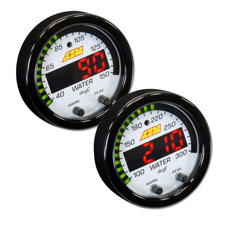 AEM PERFORMANCE ELECTRONICS X-SERIES TEMPRATUERE GAUGE 100-300F / 40 ...