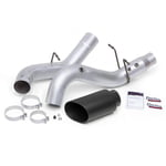 BANKS POWER MONSTER EXHAUST SYSTEM, 5” SINGLE EXIT, BLACK SIDE KICK TIP FOR 2017-2019 CHEVY/GMC 2500/3500 6.6L DURAMAX