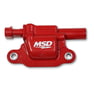 MSD BLASTER IGNITION COILS 2014 AND UP GM GEN V LT / DIRECT INJECTED ENGINE / RED / SQUARE / 8 PACK